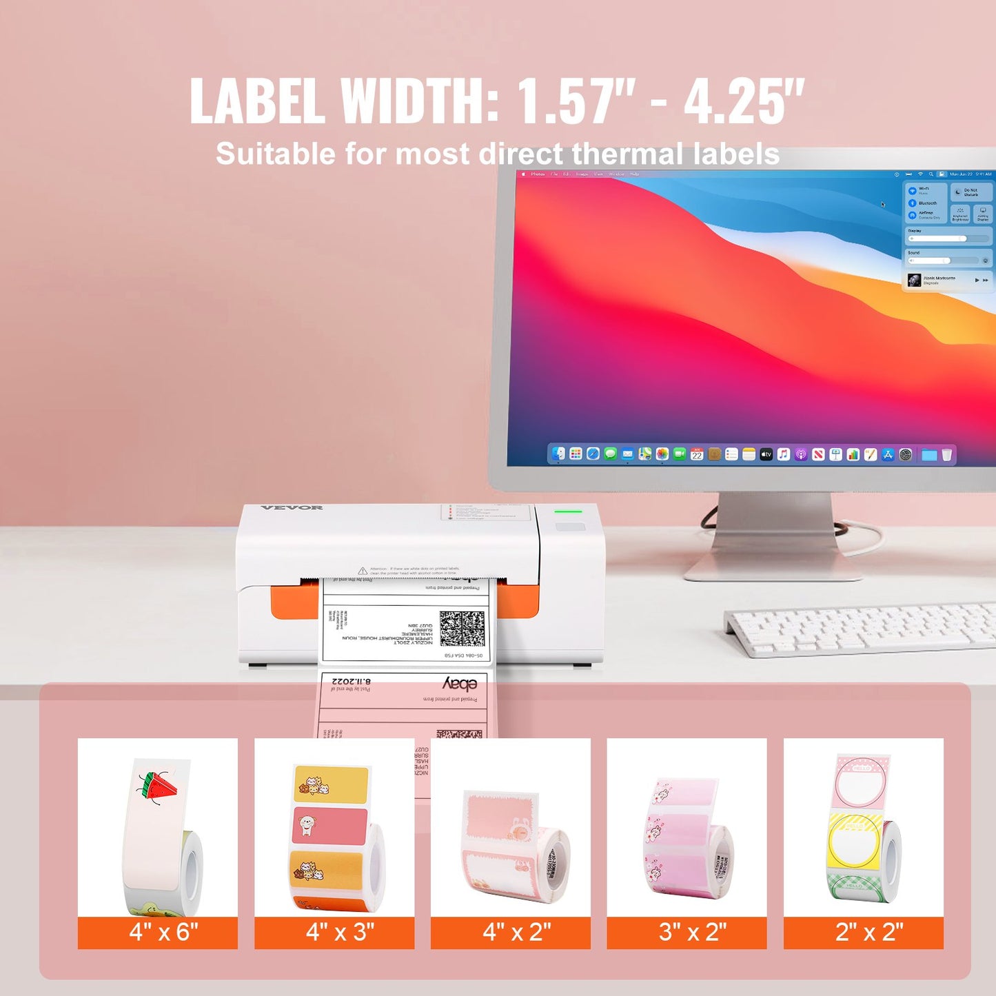 Thermal Label Printer, 4x6 Label Printer, Thermal Label Maker with Automatic Label Recognition, Support Windows/MacOS/Linux, Compatible with Amazon, eBay, Etsy, UPS,etc