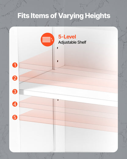 Badrumsskåp i trä, 3 våningar, förvaringsorganisatör i trä med 2 dörrar och justerbar hylla, moderna badrumsmöbler, heminredning, fristående skåp för kök/vardagsrum/entré, vit