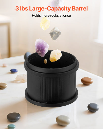 Rock Tumbler Kit, Rock Polishing Kit, 4 Speed Settings 9-Day Polishing Timer Stone Polishing Kit, Rock Polisher with Rough Gemstones and Polishing Grits, Rock Polisher for Adults Kids