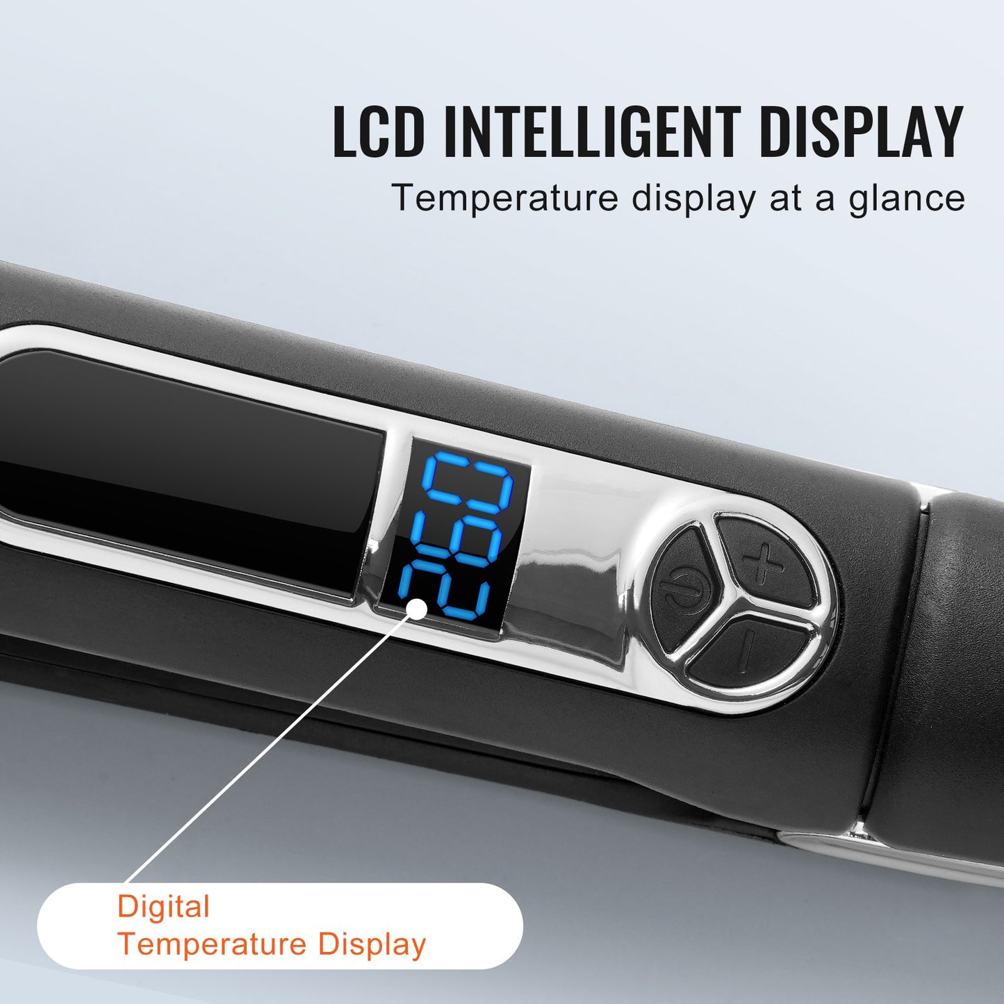 Hair Straightener, 1.5-inch Titanium Flat Iron, Negative Ions Hair Straightener Flat Iron with LCD Display and 25 Temp Levels - 210°F to 450°F, Fast Heating Hair Iron for Salon Home Travel Use