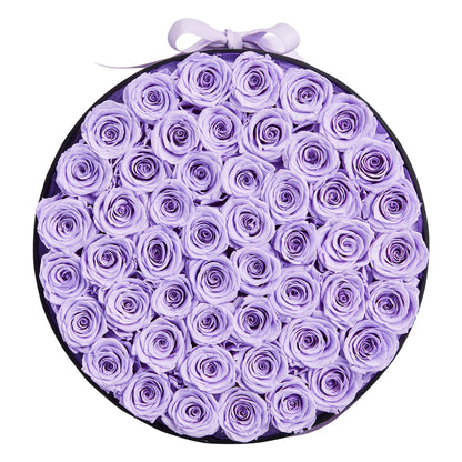Forever Flowers, 50 Preserved Roses in a Box, Eternal Flowers Immortal Bouquet Birthday Present for Women Her Wife Mothers, Anniversary, Valentine's Day,Christmas, Lavender Purple