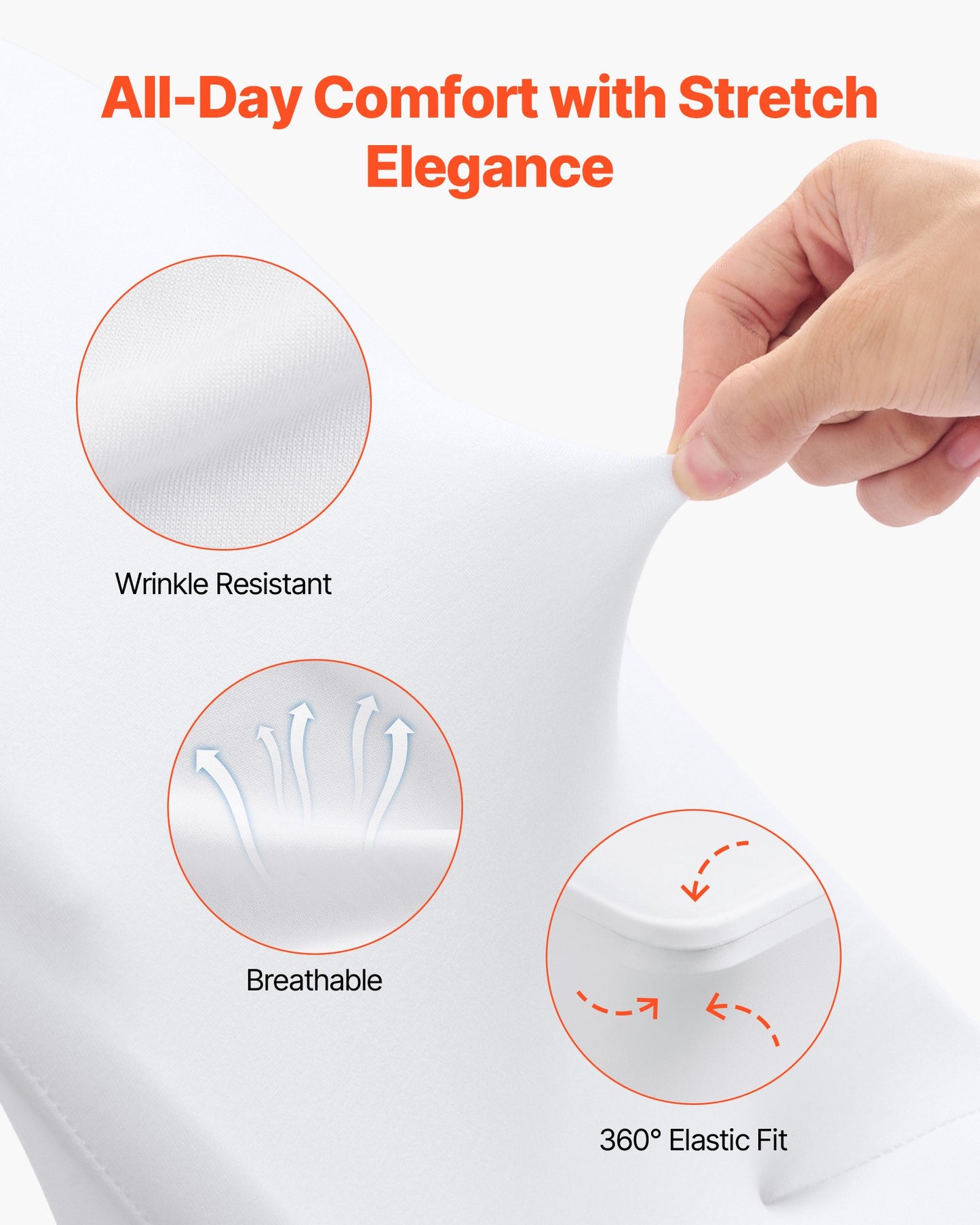 150 Pcs White Chair Covers, Polyester Spandex Chair Cover, Stretch Slipcovers for Wedding Party Dining Banquet Flat-Front Chair Covers, Fits Chair Measures up to 17.72 x 18.11 x 30.31 inch