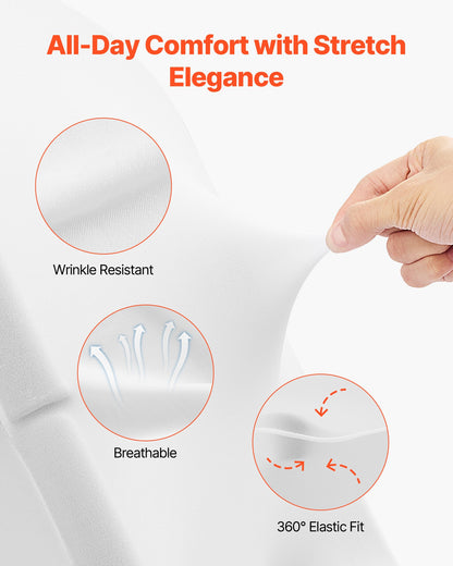 30 Pcs White Chair Covers, Polyester Spandex Chair Cover, Stretch Slipcovers for Wedding Party Dining Banquet Flat-Front Chair Covers, Fits Chair Measures up to 18.11 x 19.69 x 33.86 inch