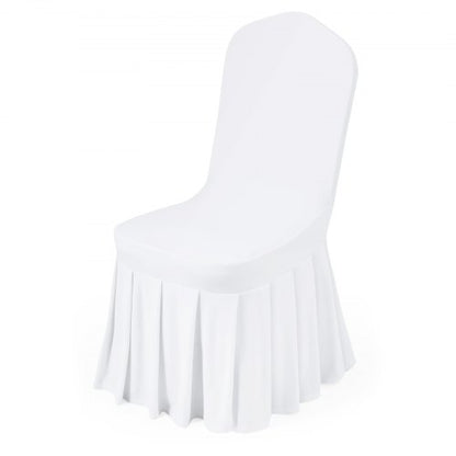 30 Pcs White Chair Covers, Polyester Spandex Chair Cover, Stretch Slipcovers for Wedding Party Dining Banquet Flat-Front Chair Covers, Fits Chair Measures up to 20.08 x 17.72 x 37.4 inch