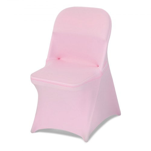 50 Pcs Pink Chair Covers, Polyester Spandex Chair Cover, Stretch Slipcovers for Wedding Party Dining Banquet Flat-Front Chair Covers, Fits Chair Measures up to 17.72 x 18.11 x 30.31 inch