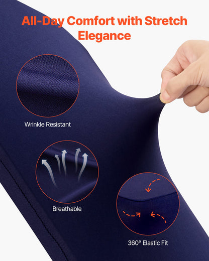 50 Pcs Navy Blue Chair Covers, Polyester Spandex Chair Cover, Stretch Slipcovers for Wedding Party Dining Banquet Flat-Front Chair Covers, Fits Chair Measures up to 20.08 x 17.72 x 37.4 inch