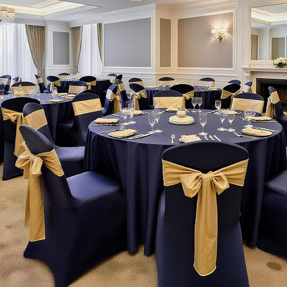 50 Pcs Navy Blue Chair Covers, Polyester Spandex Chair Cover, Stretch Slipcovers for Wedding Party Dining Banquet Flat-Front Chair Covers, Fits Chair Measures up to 20.08 x 17.72 x 37.4 inch