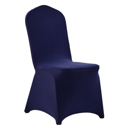50 Pcs Navy Blue Chair Covers, Polyester Spandex Chair Cover, Stretch Slipcovers for Wedding Party Dining Banquet Flat-Front Chair Covers, Fits Chair Measures up to 20.08 x 17.72 x 37.4 inch