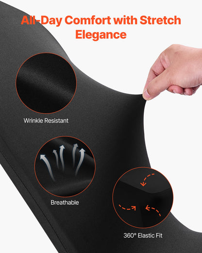 100 st svarta stolsöverdrag, polyesterspandex stolsöverdrag, stretchöverdrag för bröllopsfest, middag, bankett, platt front, passar stolsmått upp till 20,08 x 17,72 x 37,4 tum