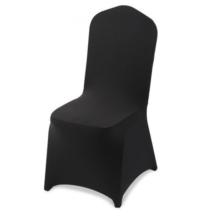150 Pcs Black Chair Covers, Polyester Spandex Chair Cover, Stretch Slipcovers for Wedding Party Dining Banquet Flat-Front Chair Covers, Fits Chair Measures up to 20.08 x 17.72 x 37.4 inch