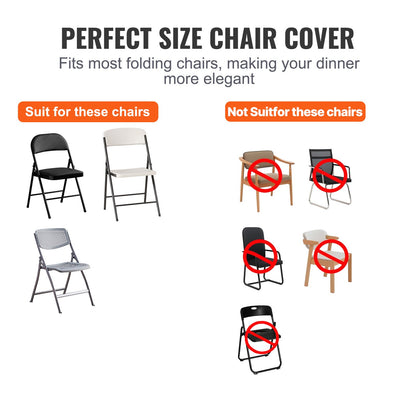 Stretch Spandex Folding Chair Covers, Universal Fitted Chair Cover, Removable Washable Protective Slipcovers, for Wedding, Holiday, Banquet, Party, Celebration, Dining (30PCS Black)