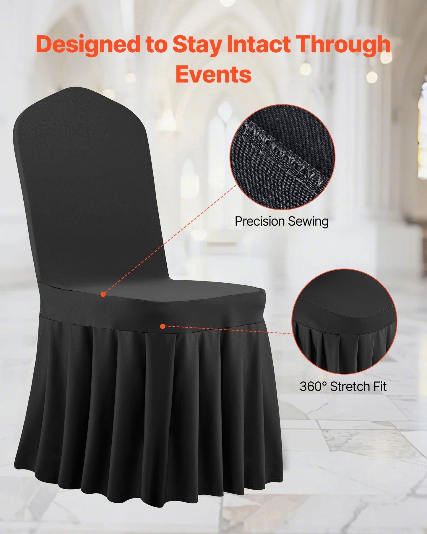 30 st svarta stolsöverdrag, polyester-spandex stolsöverdrag, stretchöverdrag för bröllopsfest, middag, bankett, platt front, passar stolsmått upp till 20,08 x 17,72 x 37,4 tum