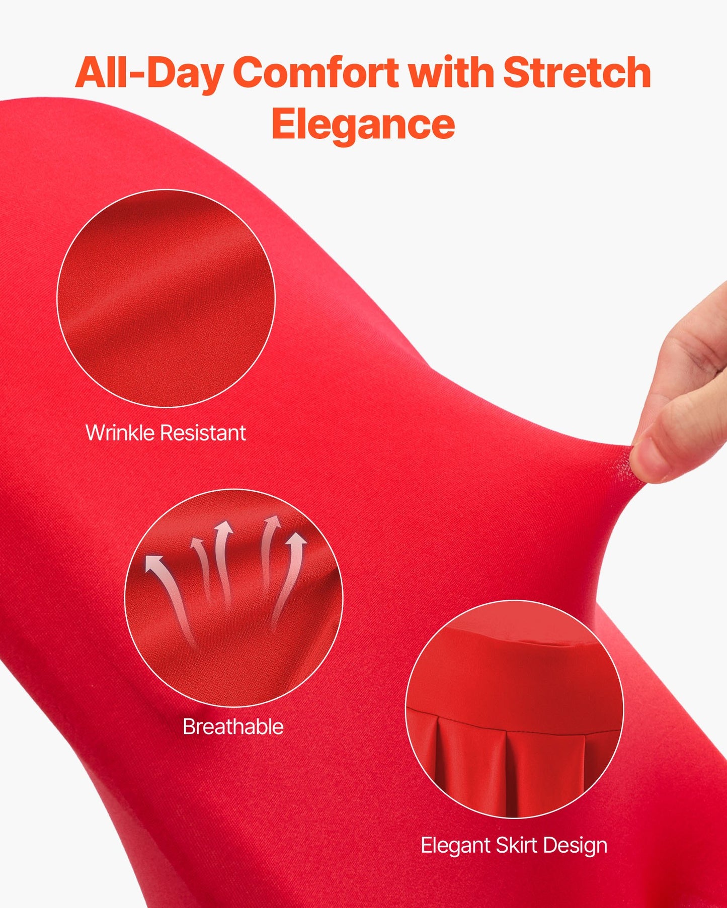 30 st röda stolsöverdrag, polyester-spandex stolsöverdrag, stretchöverdrag för bröllopsfest, middag, bankett, platt front, passar stolsmått upp till 20,08 x 17,72 x 37,4 tum