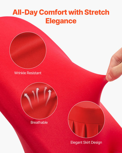 30 st röda stolsöverdrag, polyester-spandex stolsöverdrag, stretchöverdrag för bröllopsfest, middag, bankett, platt front, passar stolsmått upp till 20,08 x 17,72 x 37,4 tum