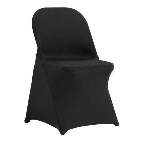 Stretch Spandex Folding Chair Covers, Universal Fitted Chair Cover, Removable Washable Protective Slipcovers, for Wedding, Holiday, Banquet, Party, Celebration, Dining (50PCS Black)