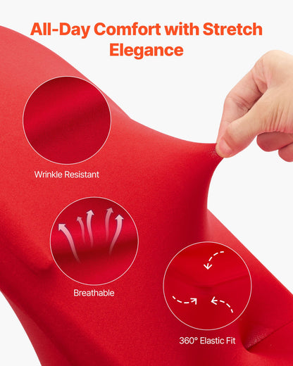 50 st röda stolsöverdrag, polyesterspandex stolsöverdrag, stretchöverdrag för bröllopsfest, middag, bankett, platt front, passar stolsmått upp till 17,72 x 18,11 x 30,31 tum