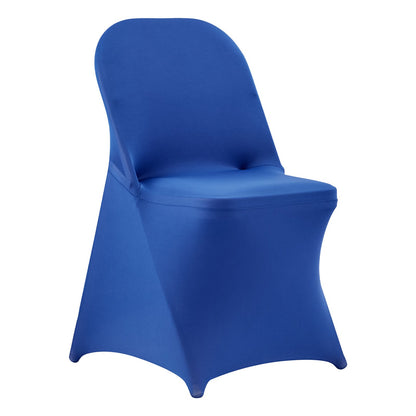 50 Pcs Blue Chair Covers, Polyester Spandex Chair Cover, Stretch Slipcovers for Wedding Party Dining Banquet Flat-Front Chair Covers, Fits Chair Measures up to 17.72 x 18.11 x 30.31 inch