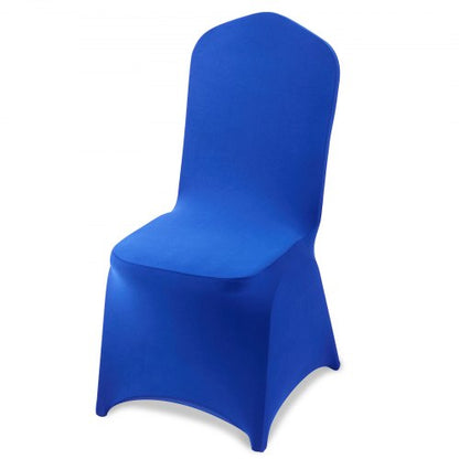 50 st. kungblå stolsöverdrag, polyester-spandex stolsöverdrag, stretchöverdrag för bröllopsfest, middag, bankett, platt front, passar stolsmått upp till 20,08 x 17,72 x 37,4 tum