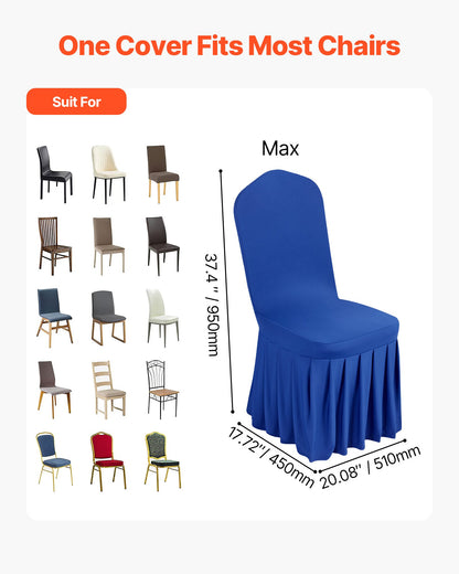 30 Pcs Blue Chair Covers, Polyester Spandex Chair Cover, Stretch Slipcovers for Wedding Party Dining Banquet Flat-Front Chair Covers, Fits Chair Measures up to 20.08 x 17.72 x 37.4 inch