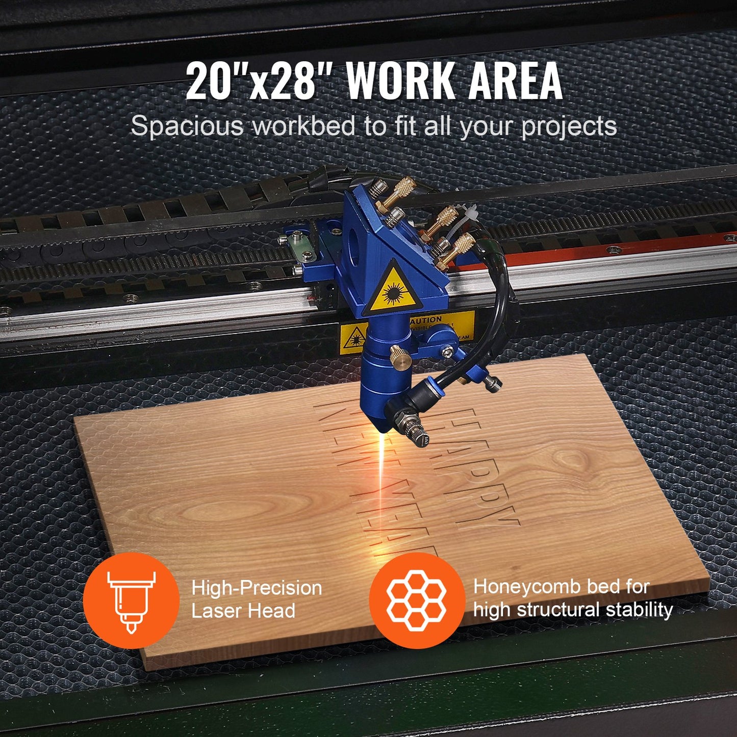 80W CO2 Laser Engraver, 51 x 71 cm(20 x 28 in), 500 mm/s(19.7 IPS) Laser Cutter Machine with 2-Way Pass Air Assist, Compatible with LightBurn, CorelDRAW, AutoCAD, Windows, Mac OS, Linux, for Wood Acrylic Fabric More