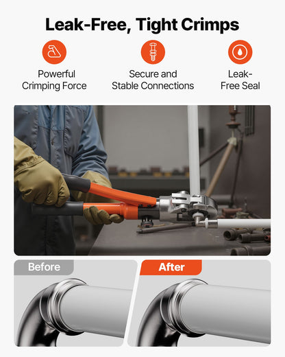 Hydraulisk rörpressverktyg, PEX- och aluminium-plaströrkopplingar med U16 U20 U25 U32 käftar och bärväska, presskrimpverktygssats för VVS-reparationer och installationer