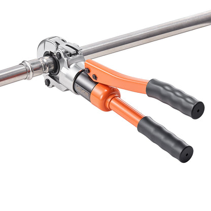 Hydraulisk rörpressverktyg, rörkopplingar i rostfritt stål med V12, V15, V18, V22, V28 käftar och bärväska, presskrimpverktygssats för VVS-reparationer och installationer