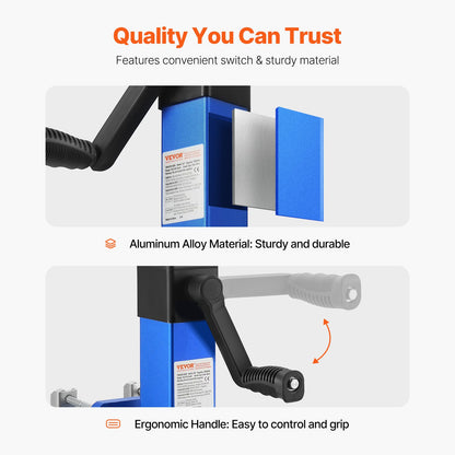 Trailer Jack with Wheel, 1600 lbs Heavy Duty Swivel Boat Trailer Jack PP Single Wheel, 10" Lift, Bolt-on Trailer Tongue Jack with Ergonomic Handle for RV, Boat, Horse Trailer, Utility Trailer