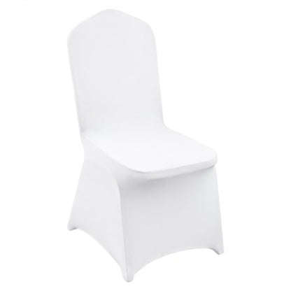 Stretch Spandex Folding Chair Covers, Universal Fitted Chair Cover, Removable Washable Protective Slipcovers, for Wedding, Holiday, Banquet, Party, Celebration, Dining (12PCS White)