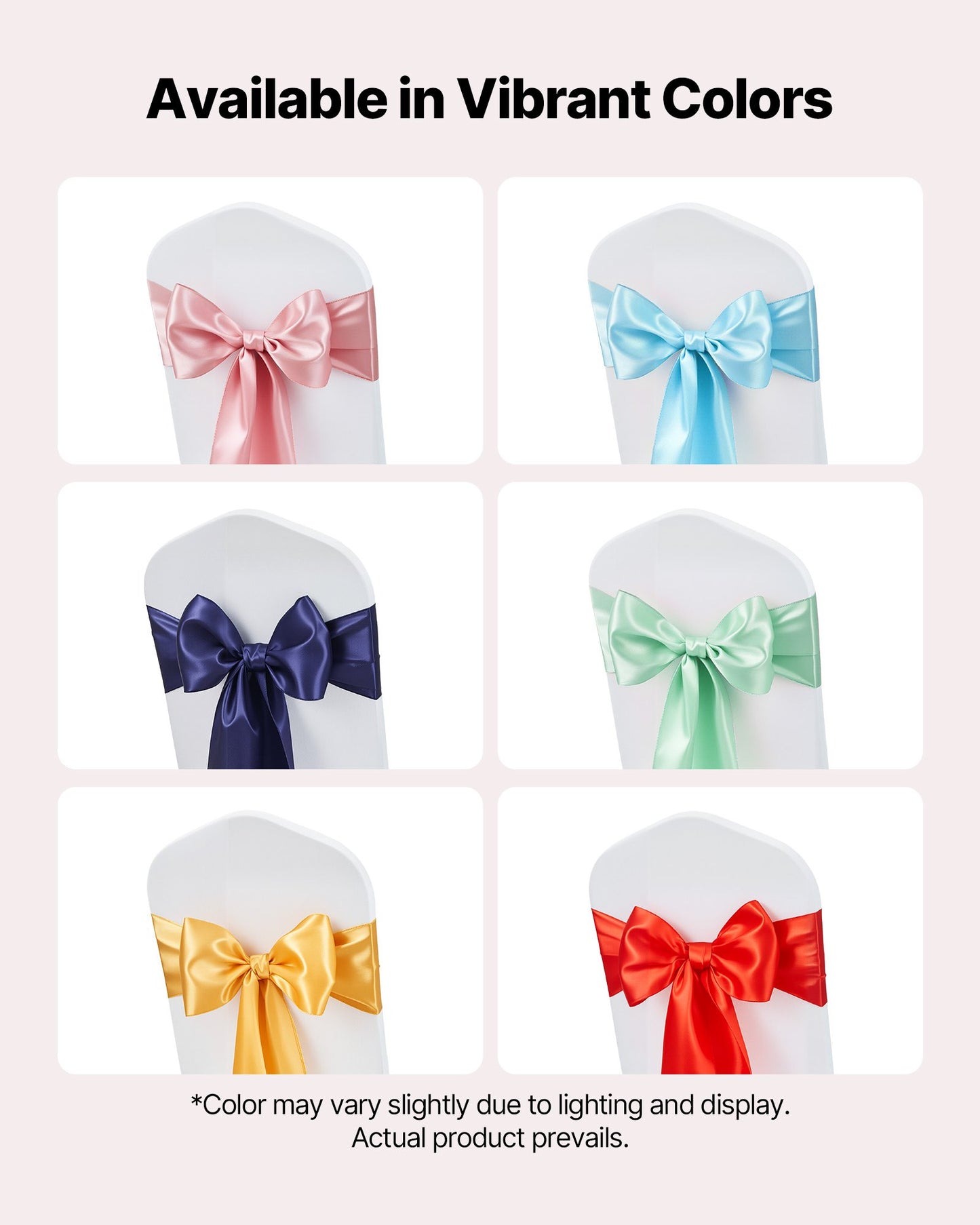 Satin Chair Sashes Bows, 50PCS Chair Ribbon Ties Back Sash, 7 x 108 inch, Rose Gold Wedding Reception Decoration, for Wedding Ceremony Baby Shower Party Events Banquet Chair Cover Decoration