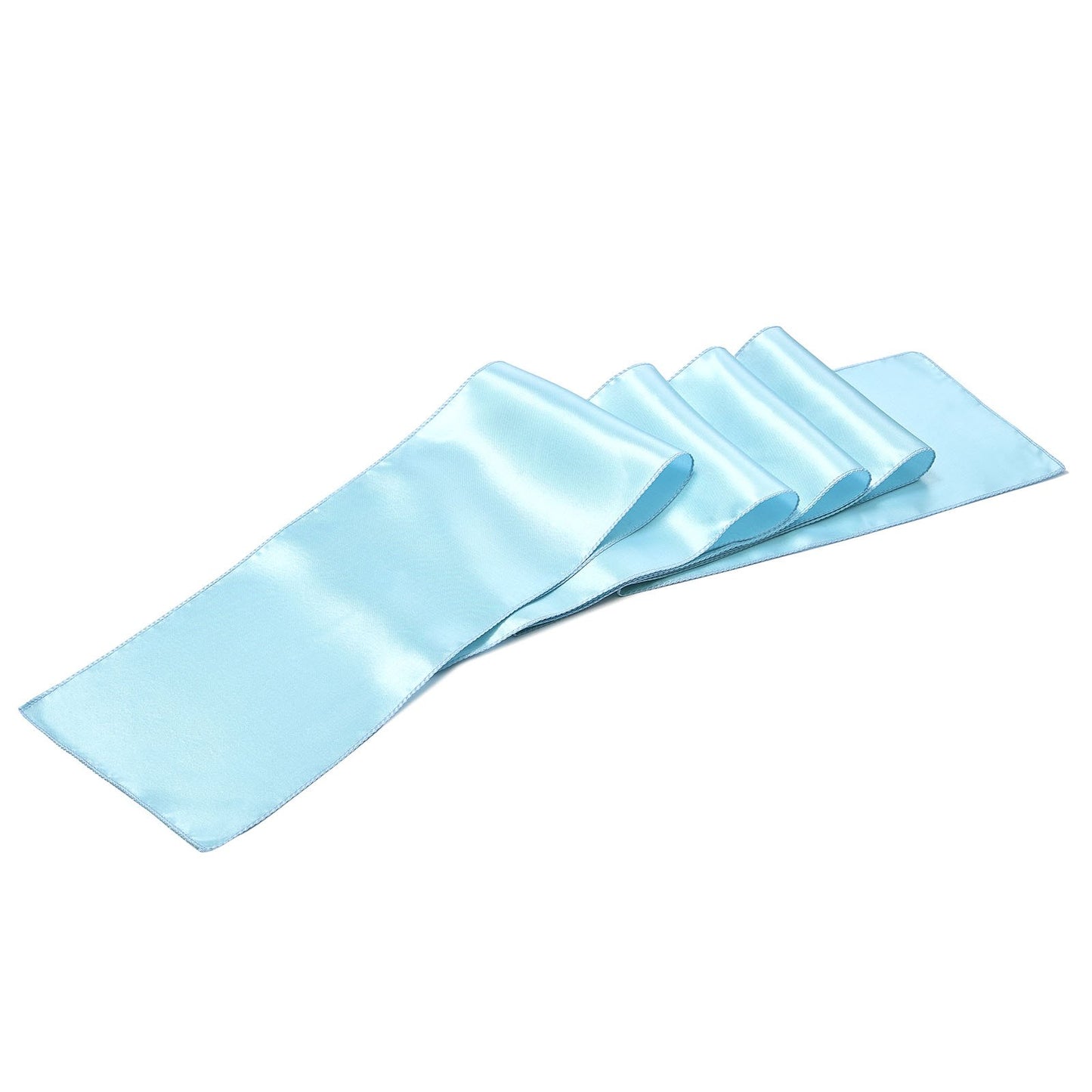 Satin Chair Sashes Bows, 100PCS Chair Ribbon Ties Back Sash, 7 x 108 inch, Light Blue Wedding Reception Decoration, for Wedding Ceremony Baby Shower Party Events Banquet Chair Cover Decoration