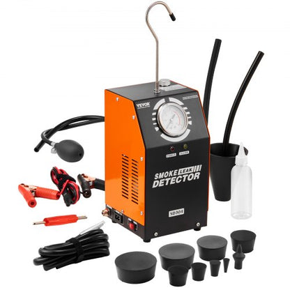 Automotive Smoke Machine Leak Detector, EVAP Smoke Machine Leak Tester with Built-in Air Pump and Pressure Gauge, Dual-Mode Vacuum Pipe Fuel Diagnostic Detector for DC12V Cars, Trucks, ATVs