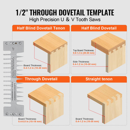 Dovetail Jig 30.5 cm Precise Dove Tailing Router Jigs with 3 Templates