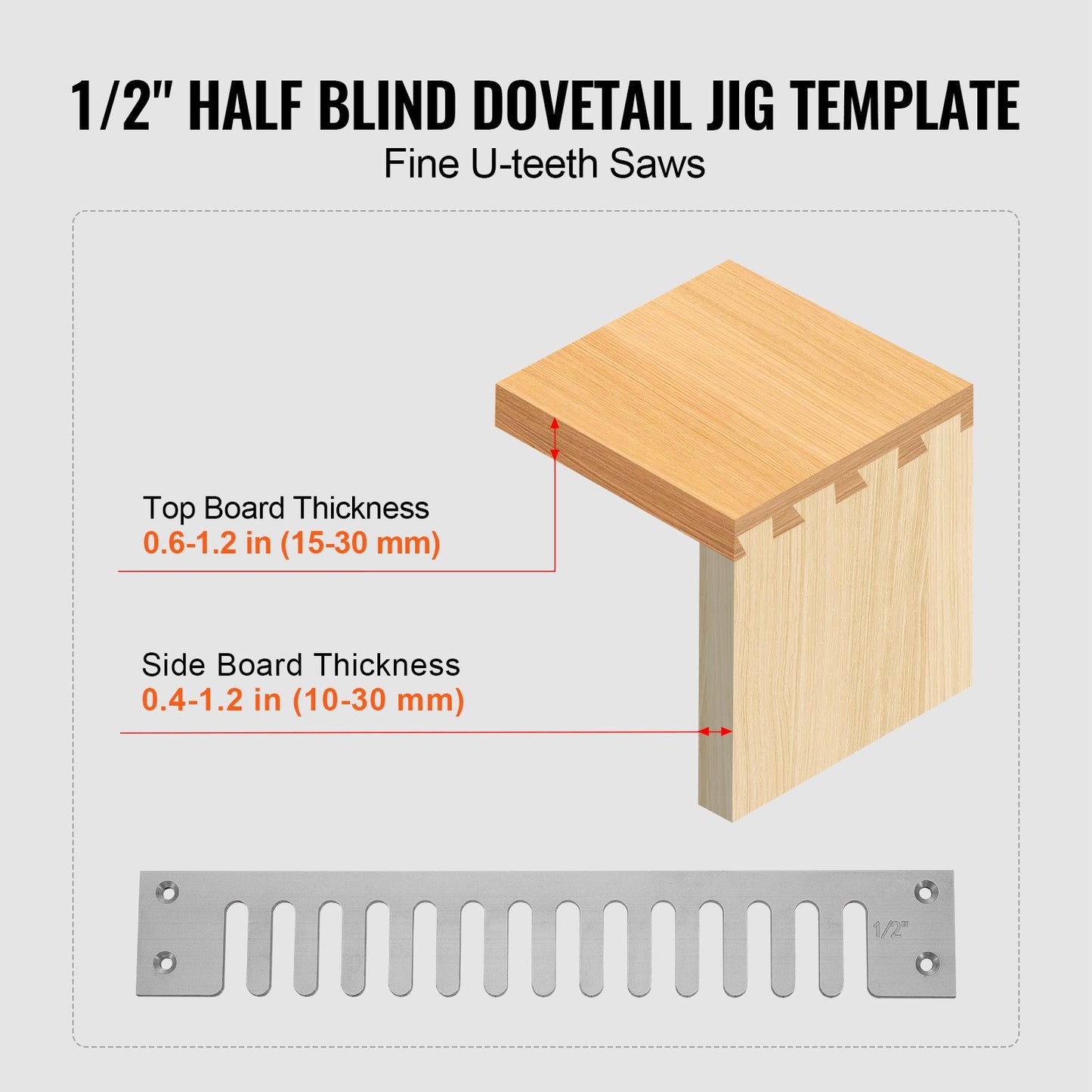 Dovetail Jig 30.5 cm Precise Dove Tailing Router Jigs with 1.27 cm Template