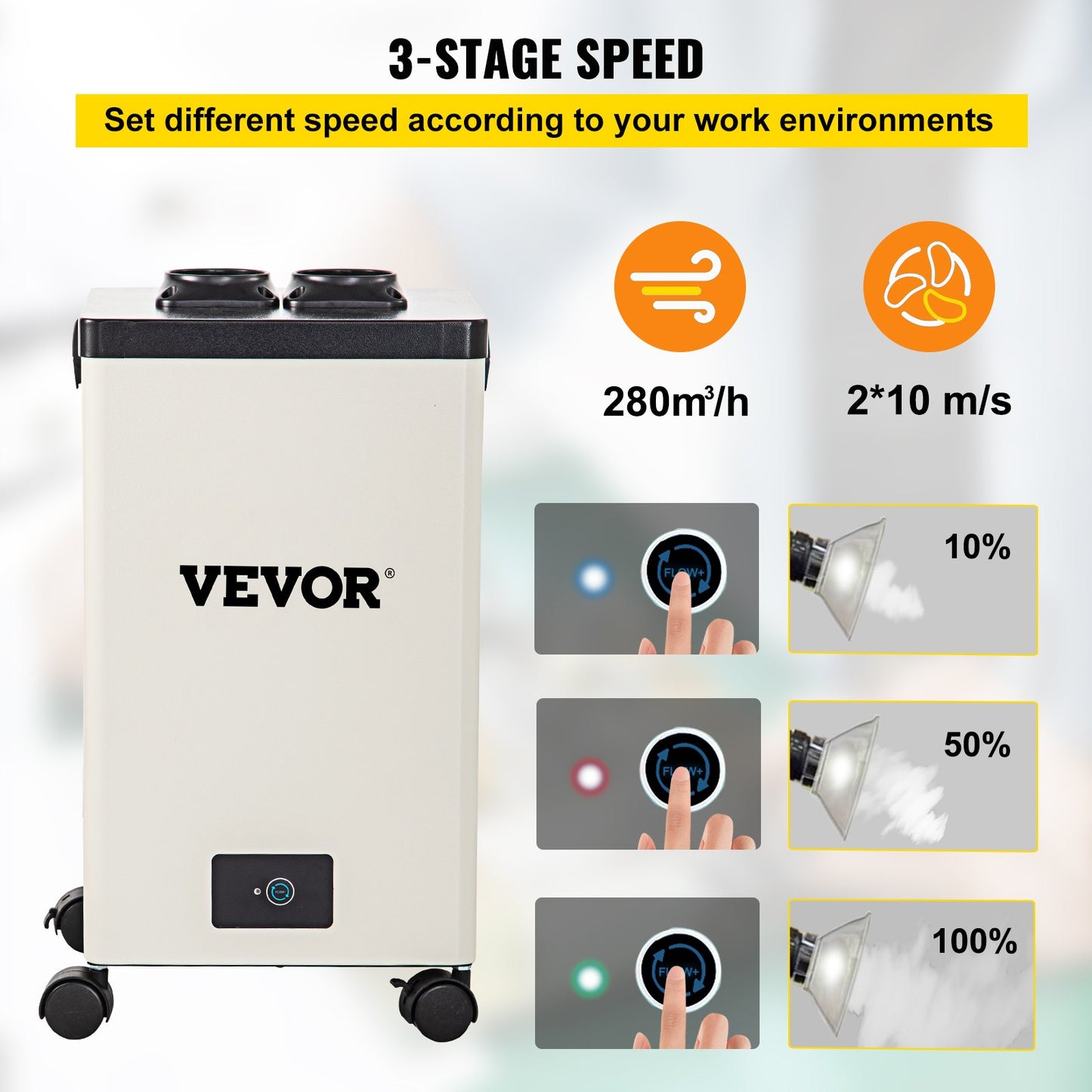 Solder Fume Extractor, 150W 106 CFM Smoke Absorber, 3-Stage Filters 3 Speed with a Hose for Soldering, Laser Engraving and DIY Welding