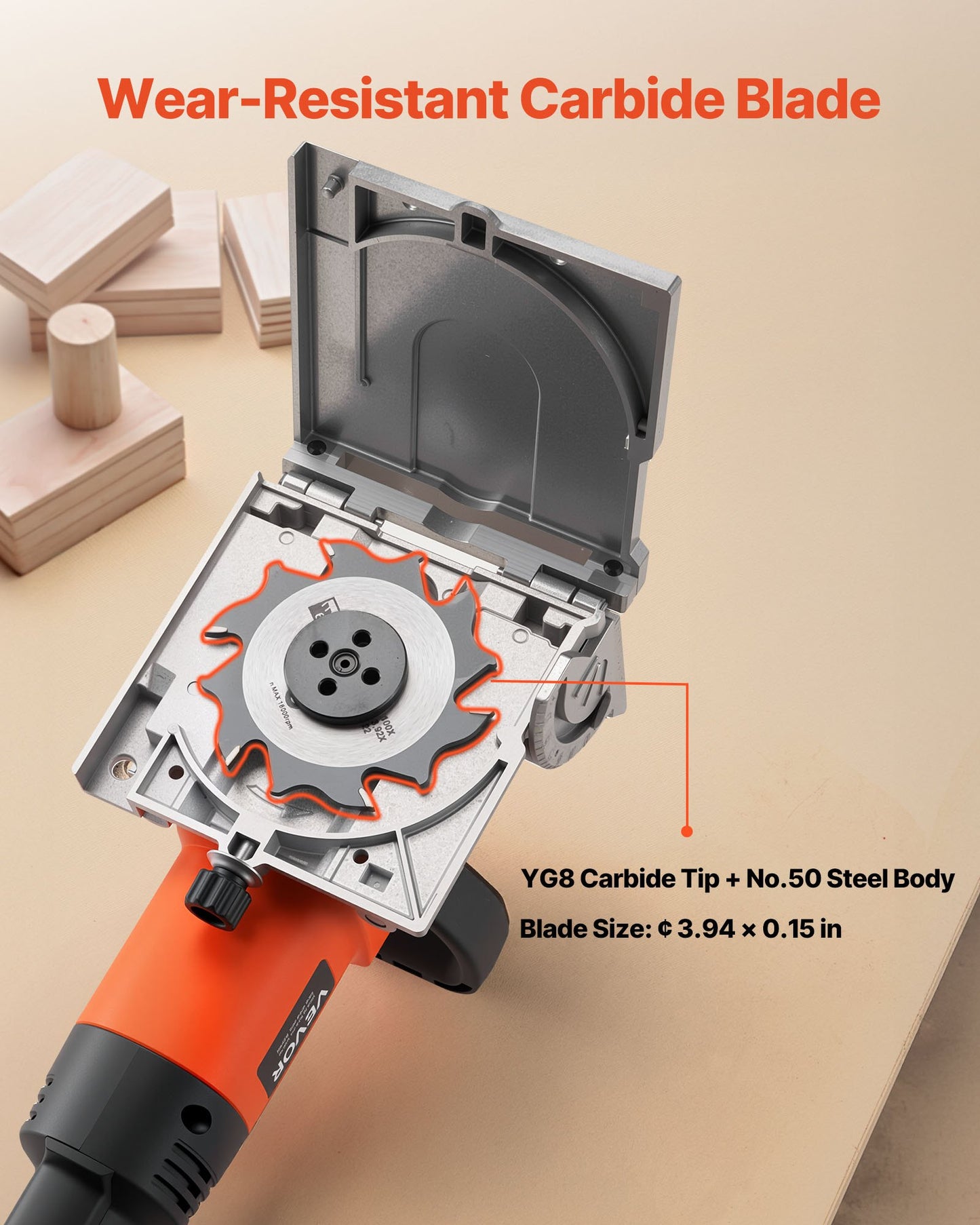Biscuit Plate Joiner, 5.9A, Plate Joiner Tool Kit with 11,600 RPM 760W Motor, 45-Degree Locating Notch, Carbide Tipped Blade, Wood Biscuits, Dust Bag, Adjustable Angle & Depth, for Woodworking