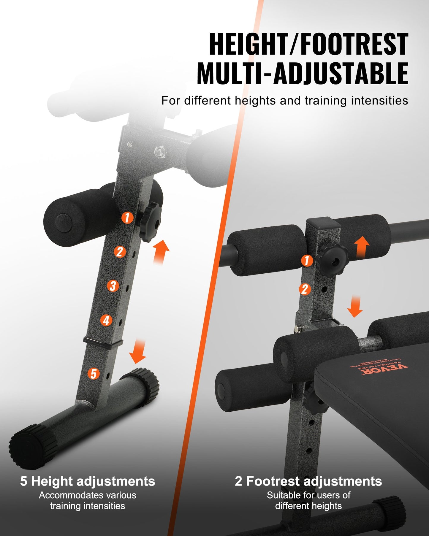 Sit Up Bench, Folding Curved Decline Ab Bench, with 5 Adjustable Height Settings, Heavy-Duty Steel, Non-Slip Design, 226 Kg Capacity for Home Gym Workouts, Strength Training, Full Body Muscles