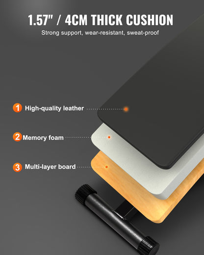 Sit Up Bench, Folding Curved Decline Ab Bench, with 5 Adjustable Height Settings, Heavy-Duty Steel, Non-Slip Design, 226 Kg Capacity for Home Gym Workouts, Strength Training, Full Body Muscles