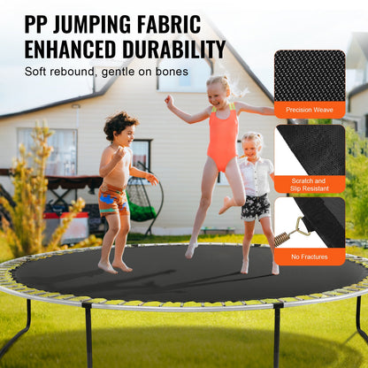 Replacement Trampoline Mat, Jumping Mat Fits 13ft Frame, Universal Jumping Mat for 13ft Round Trampoline, Reinforce UV-Resistant Mat with Spring Tool & Durable V-Rings, Fit 7" Spring Length