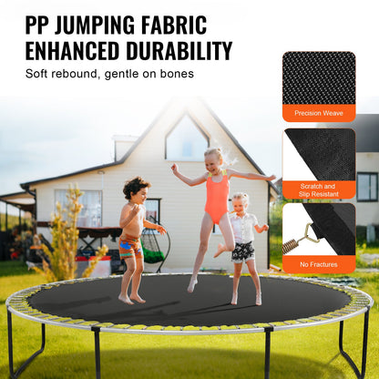 Replacement Trampoline Mat, Jumping Mat Fits 15ft Frame, Universal Jumping Mat for 15ft Round Trampoline, Reinforce UV-Resistant Mat with Spring Tool & Durable V-Rings, Fit 7" Spring Length