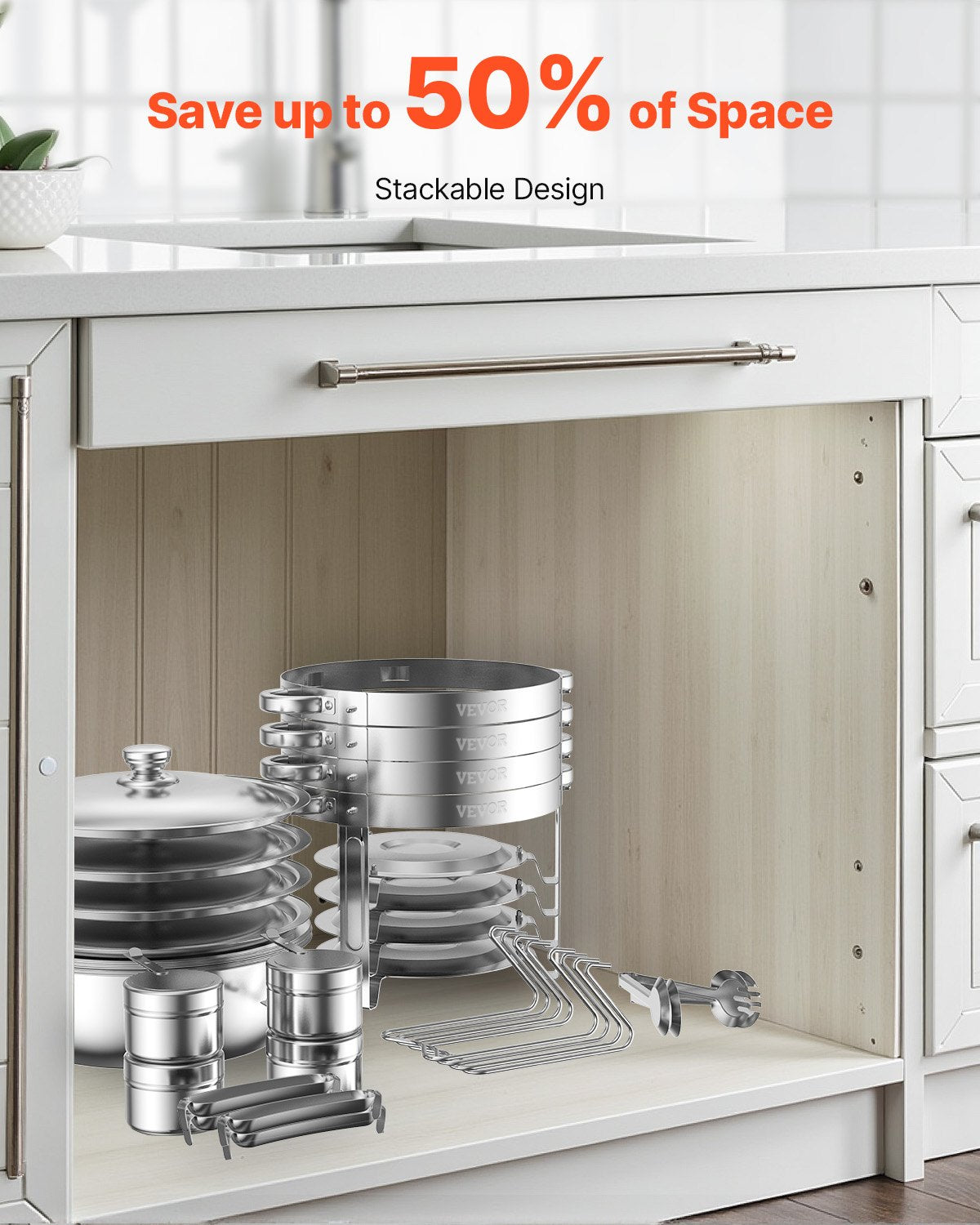 Varmdiskbufféset, 5 liter, 4-pack, rostfritt stålvärmare med 4 fullstora kastruller, rund cateringvärmare med lock, vattenpanna, hopfällbart stativ, för bröllop, fester, banketter, silver