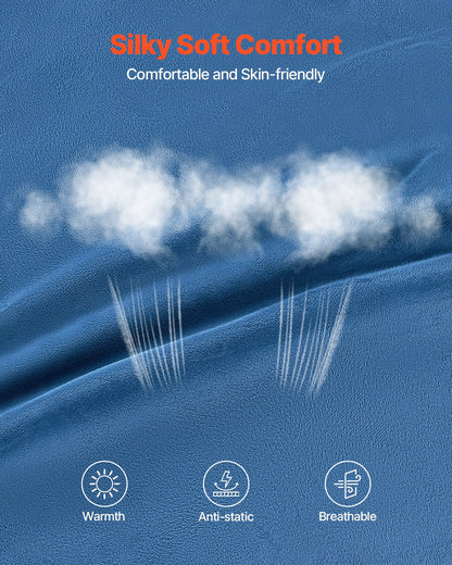 Saccosäckstol, rund saccosäckstol med avtagbart och tvättbart överdrag för vuxna, holländsk sammet och högdensitetsskumfyllning, saccosäck för vuxna med handtag och sidoficka för vardagsrum, sovrum, blå