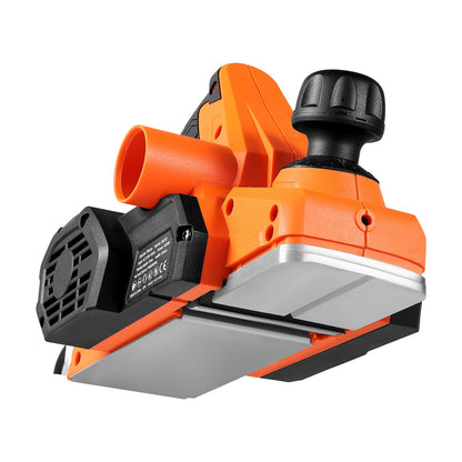 Elektrisk handhyvel, 82 mm skärbredd, 650W 16800 RPM Sladdansluten handhyvel för trä, med justerbart skärdjup, 2 blad, för träbearbetning, träfas, gör-det-själv, slät yta, snickeriverktyg