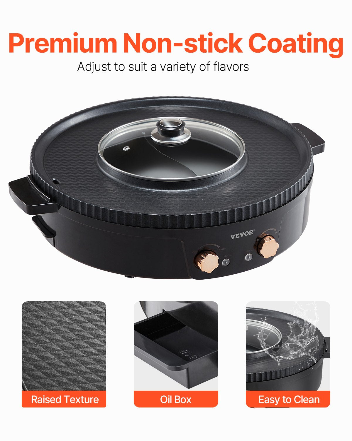 Varmgryta med grill, 1800W 2-i-1 elektrisk rökfri grill och varmgryta, koreansk BBQ Shabu Shabu-värmgryta med separat dubbel temperaturkontroll, non-stick-panna, för 2-8 personer med familjemiddag