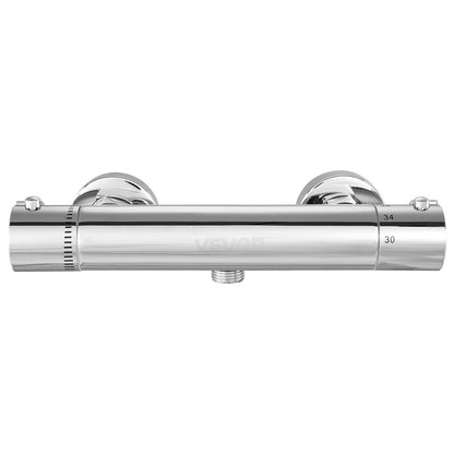 Termostatisk duschkranventil, 38℃ säkert lås termostatisk duschventil, varm-kallvatten duschkran temperaturreglerventiler med massiv mässingsgjutning för badrum, husbil, läckagesäker