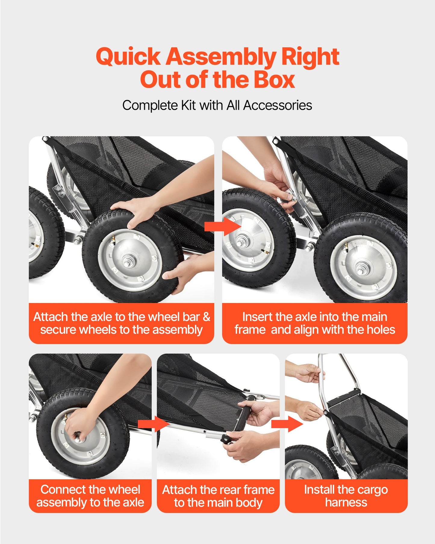 Jaktvagnar, 500 kg hjortvagn, kraftig bandvagn, fällbar hjortvagn för allting med stötdämpande däck, redskapsvagn för jakt, fiske, vandring