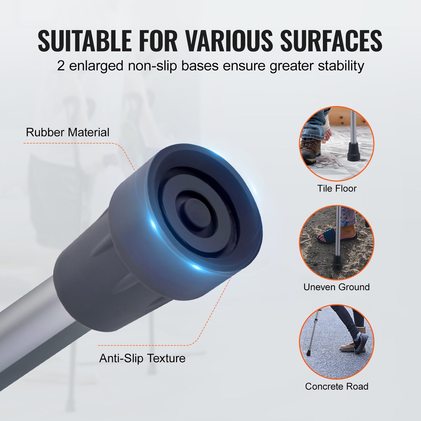 Armhålskryckor, 13-nivås höjdjusterbara gångkryckor för armhålor, lätta aluminiumkryckor för vuxna tonåringar - med mjuk armhålsdyna för benskadaoperationer, funktionshindrade, 1 par 300lbs