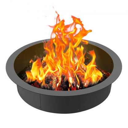 Fire Pit Ring, 44-Inch Outer/39-Inch Inner Diameter, 10inch Height 2.5mm Thick Fire Pit Insert, Heavy Duty Carbon Steel Liner DIY Campfire Ring above or In-Ground, for Outdoor Camping, Bonfires