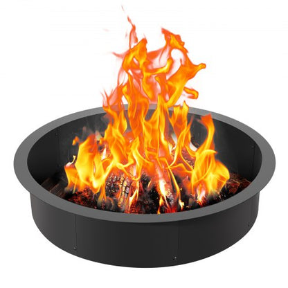 Fire Pit Ring, 40-Inch Outer/36-Inch Inner Diameter, 8.5inch Height Fire Pit Insert, Heavy Duty Carbon Steel Liner DIY Campfire Ring above or In-Ground, for Outdoor Camping, Bonfires