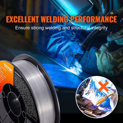 Flux Core Welding Wire, E71T-GS 0.8mm 4.5kg, Gasless Mild Steel MIG Welding Wire with Low Splatter for All Position Arc Welding and Outdoor Use