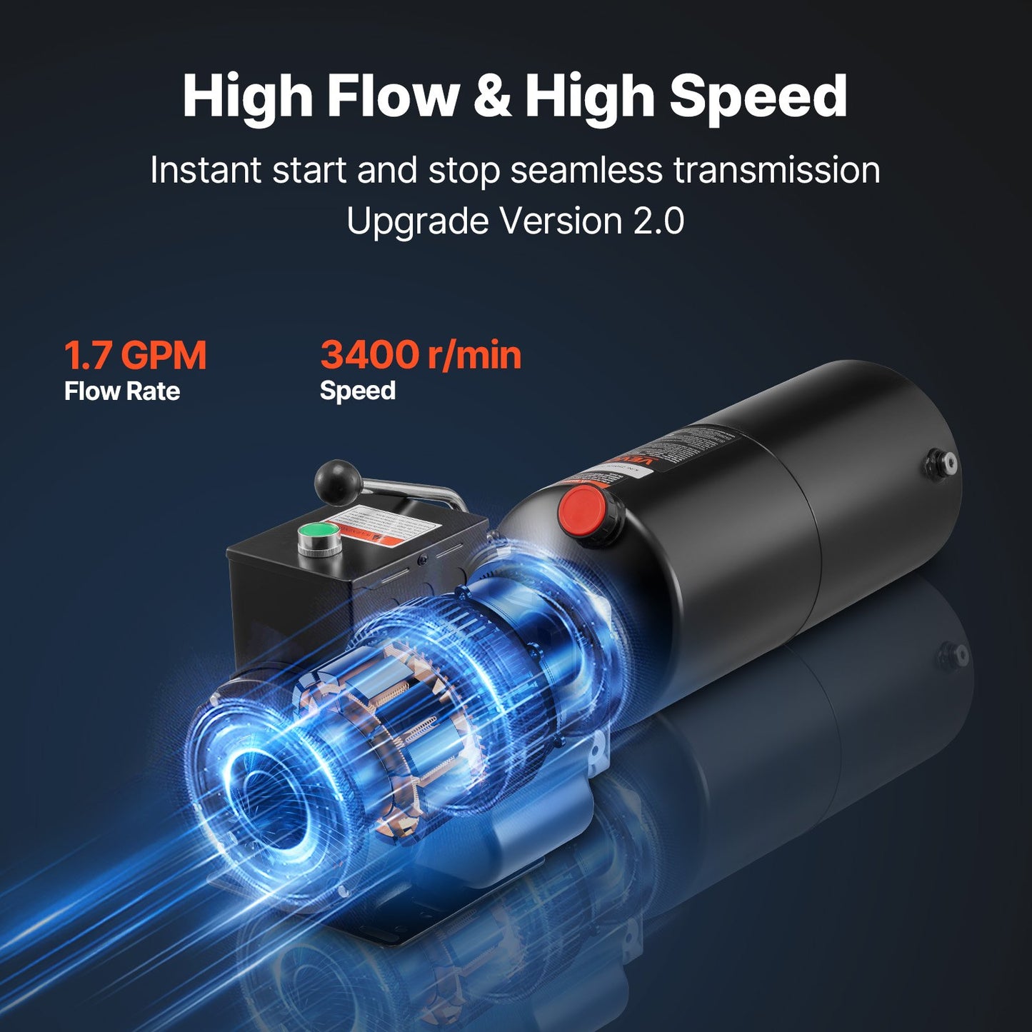 Hydraulic Pump Power Unit, AC 220V, 10 Quart Single Acting Hydraulic Unit, 6.3 L/min Oil Flow, Max Discharge Pressure 22 MPa for Dump Truck, Auto Repair Garage, Car Lifting Platforms, Black